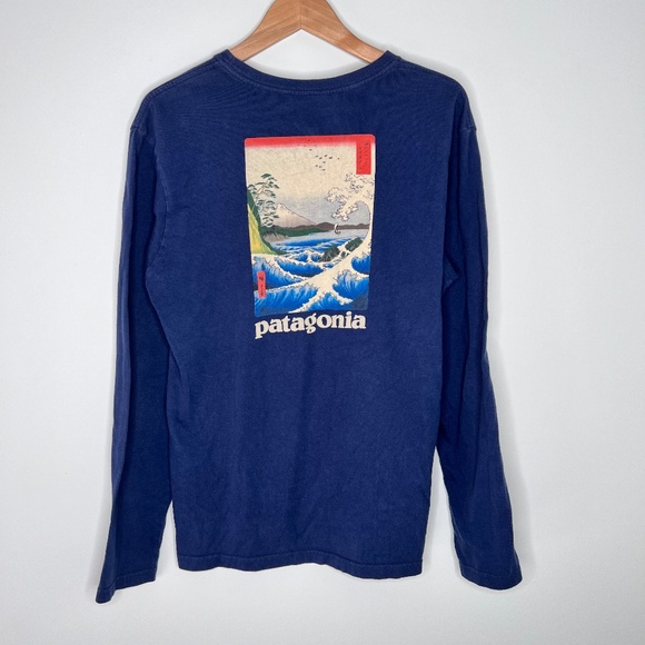 Patagonia Graphic Hiroshige Long Sleeve Organic Cotton Shirt - Picture 1 of 4